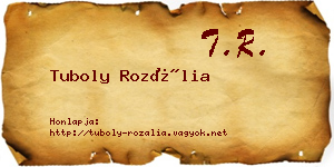 Tuboly Rozália névjegykártya