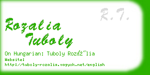 rozalia tuboly business card